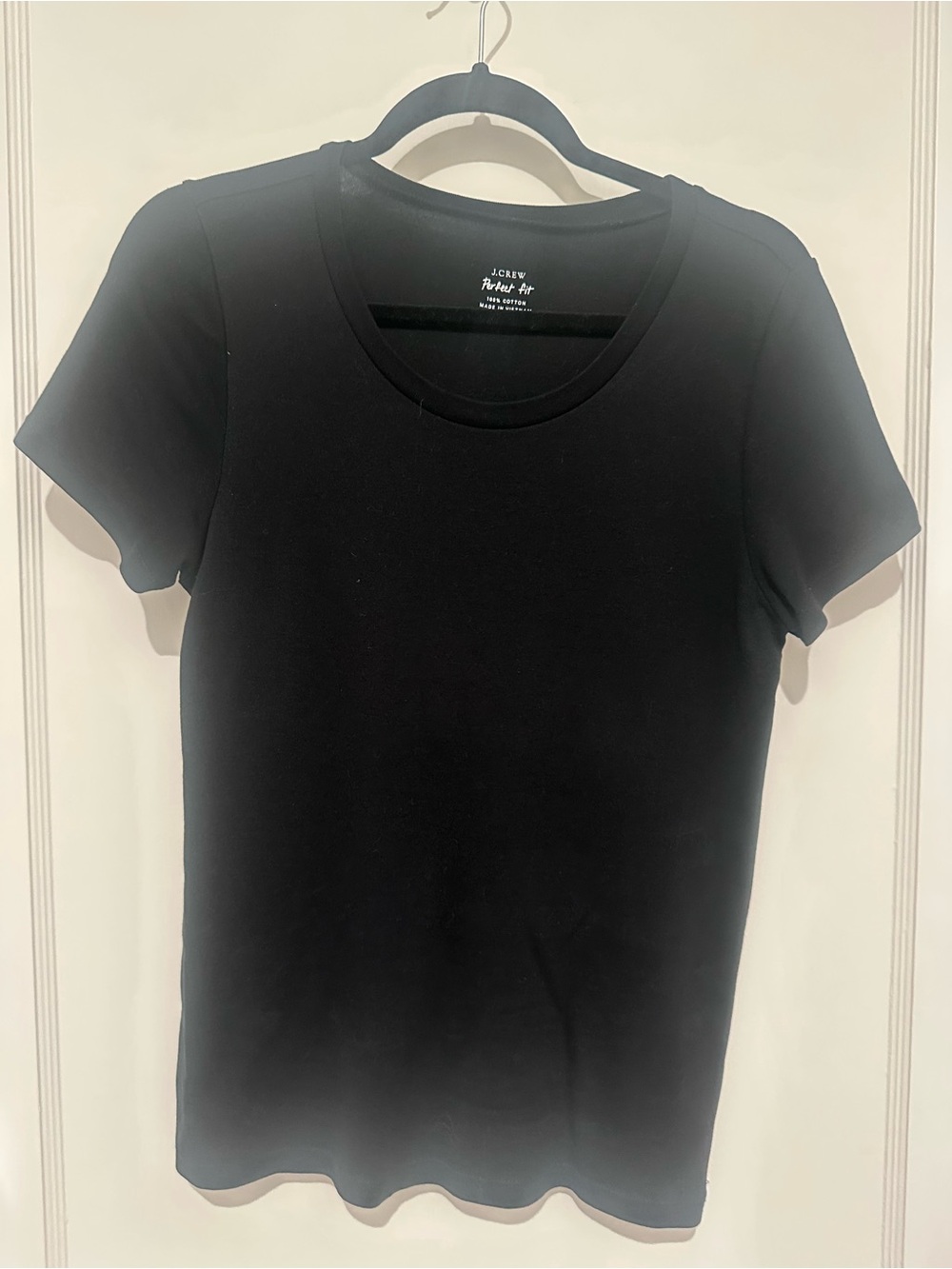 J. Crew Black Perfect Fit 100% Cotton Tee- Size L